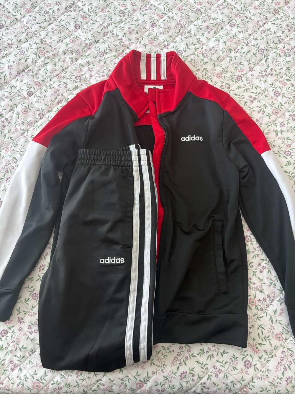 adidas Men's Black, Red & White Performance Track Jacket